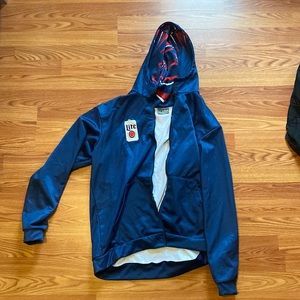 Miller Lite, Dark blue track sweater.